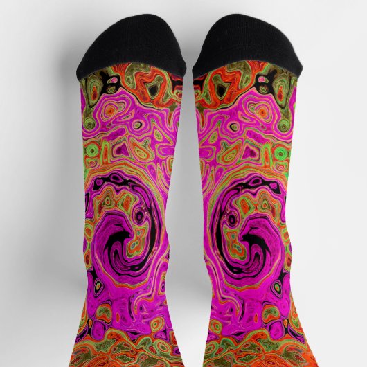Abstrakt Retro Liquid Swirl Socken (Oben)