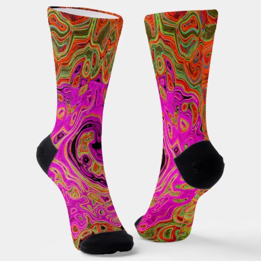 Abstrakt Retro Liquid Swirl Socken (Gewinkelt)