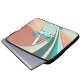 Abstrakt Retro Modernes Pfirsichrost Aquamarin Laptopschutzhülle (Vorne Knopf)