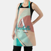 Abstrakt Retro Modernes Pfirsichrost Aquamarin Schürze (InSitu)