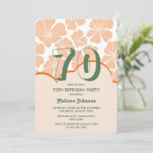 Abstrakt Retro Orange Chamomile Blume Geburtstag Einladung (Stehend Vorderseite)