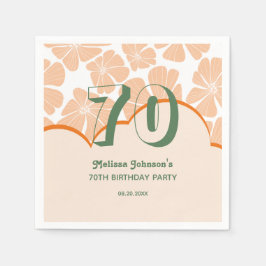 Abstrakt Retro Orange Chamomile Blume Geburtstag Serviette