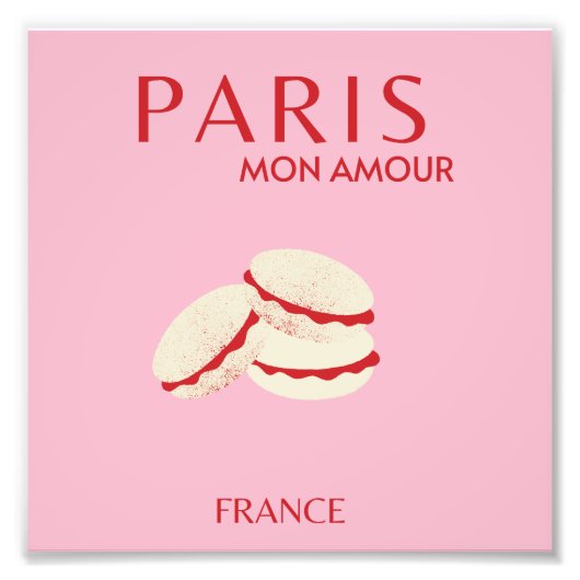 Abstrakt Retro Pastel Paris Pink Pastellfarben Kun Fotodruck (Vorne)