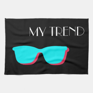 Abstrakt Retro Pop Art - Türkis & Pink Brillen Geschirrtuch