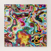Abstrakt Retro Rainbow Psychedelic Lava Puzzle (Horizontal)