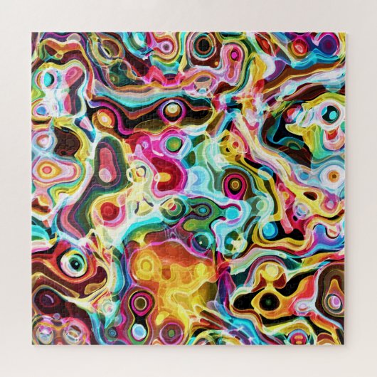 Abstrakt Retro Rainbow Psychedelic Lava Puzzle (Horizontal)