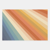 Abstrakt Retro Regenbogen Streifen 60er 70er Wave Geschenkpapier Set (Vorderseite)