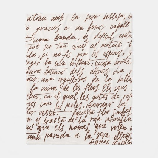 Abstrakt Retro unlesbarer, braun geschriebener Tex Fleecedecke (Vorderseite)