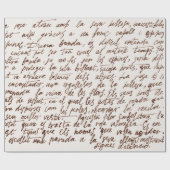 Abstrakt Retro unlesbarer, braun geschriebener Tex Geschenkpapier (Flach)