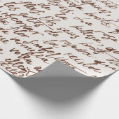 Abstrakt Retro unlesbarer, braun geschriebener Tex Geschenkpapier (Ecke)