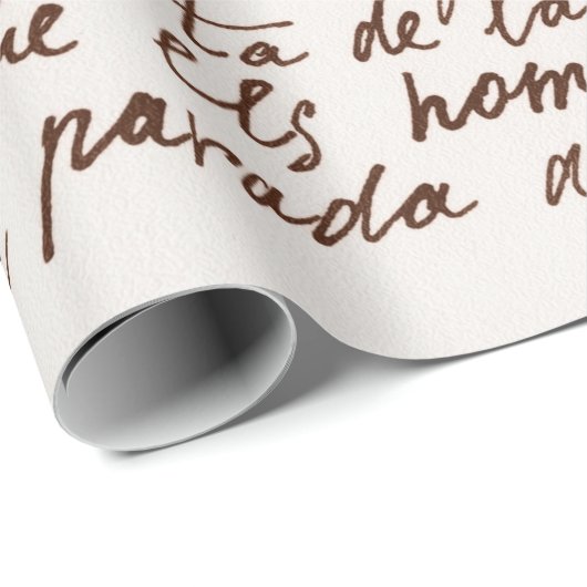 Abstrakt Retro unlesbarer, braun geschriebener Tex Geschenkpapier (Rolleneckpunkt)