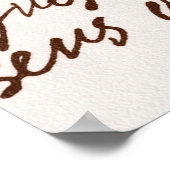 Abstrakt Retro unlesbarer, braun geschriebener Tex Poster (Ecke)