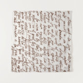 Abstrakt Retro unlesbarer, braun geschriebener Tex Wandteppich (Vorderseite (Horizontal))