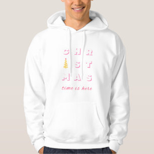 Abstrakt Retro Weihnachten Rosa Feiertag Dekoratio Hoodie