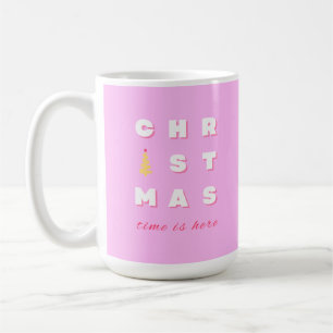 Abstrakt Retro Weihnachten Rosa Feiertag Dekoratio Kaffeetasse