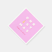 Abstrakt Retro Weihnachten Rosa Feiertag Dekoratio Serviette (Ecke)