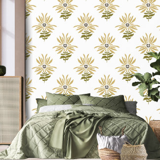 Abstrakt Retro Yellow Daisy Boho Blume Tapete