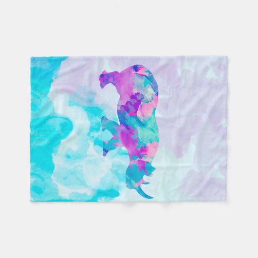 Abstrakt Rhino Fleecedecke (Vorderseite (Horizontal))