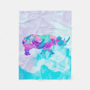Abstrakt Rhino Fleecedecke