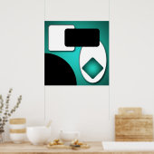 Abstrakt Rich Modern Aquamarine Formen AP006 Poster (Küche)