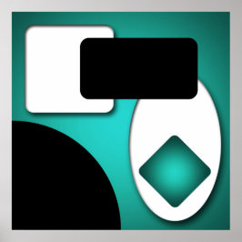 Abstrakt Rich Modern Aquamarine Formen AP006 Poster