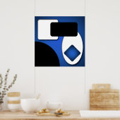 Abstrakt Rich Modern Blue Shapes AP006 Poster (Küche)