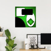 Abstrakt Rich Modern Green Shapes AP006 Poster (Heimbüro)