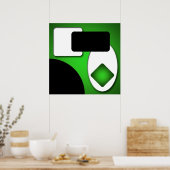 Abstrakt Rich Modern Green Shapes AP006 Poster (Küche)