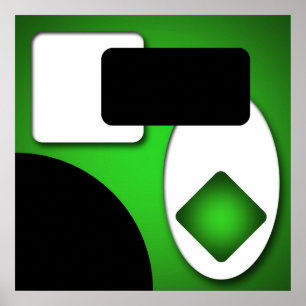 Abstrakt Rich Modern Green Shapes AP006 Poster