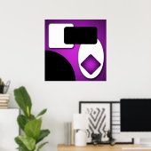 Abstrakt Rich Modern Lila Formen AP006 Poster (Heimbüro)