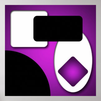 Abstrakt Rich Modern Lila Formen AP006 Poster