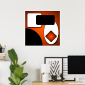 Abstrakt Rich Modern Orange Shapes AP006 Poster (Heimbüro)