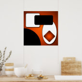 Abstrakt Rich Modern Orange Shapes AP006 Poster (Küche)