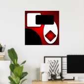 Abstrakt Rich Modern Red Shapes AP006 Poster (Heimbüro)