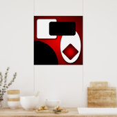 Abstrakt Rich Modern Red Shapes AP006 Poster (Küche)