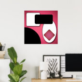 Abstrakt Rich Modern rosa Formen AP006 Poster (Heimbüro)