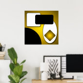 Abstrakt Rich Modern Yellow Shapes AP006 Poster (Heimbüro)