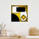 Abstrakt Rich Modern Yellow Shapes AP006 Poster (Küche)