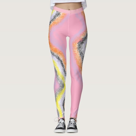 Abstrakt River Funky Leggings (Vorderseite)