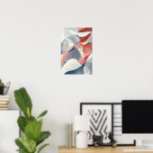 Abstrakt Rock Gray und Red Modern Poster (Heimbüro)