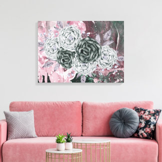 Abstrakt Romantische Vintage Blumenallee Kunst, Di Leinwanddruck