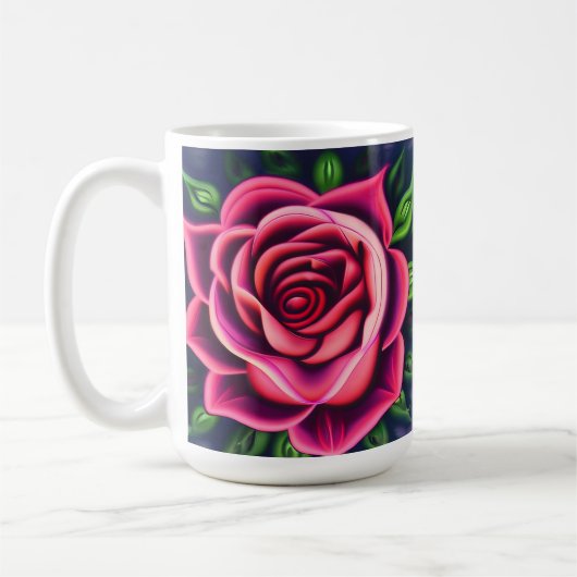 Abstrakt Romantisches Rosenblühen Kaffeetasse (Links)