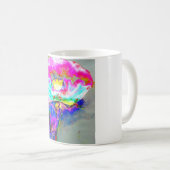 Abstrakt rosa Aquarellblüte Kaffeetasse (VorderseiteRechts)