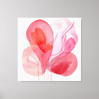 Abstrakt rosa Aquarellzusammensetzung Leinwanddruck