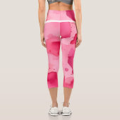 Abstrakt Rosa auf Rosa Capri Leggings (Rückseite)