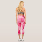 Abstrakt Rosa auf Rosa Capri Leggings (Rückseite)