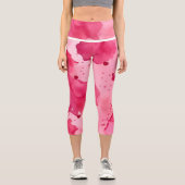 Abstrakt Rosa auf Rosa Capri Leggings (Vorderseite)
