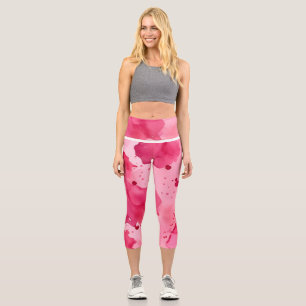 Abstrakt Rosa auf Rosa Capri Leggings