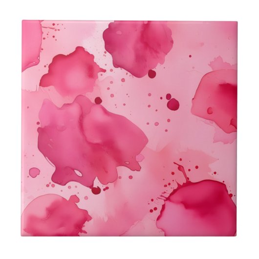 Abstrakt Rosa auf Rosa Fliese (Vorderseite)