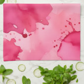 Abstrakt Rosa auf Rosa Geschirrtuch (Gefaltet)